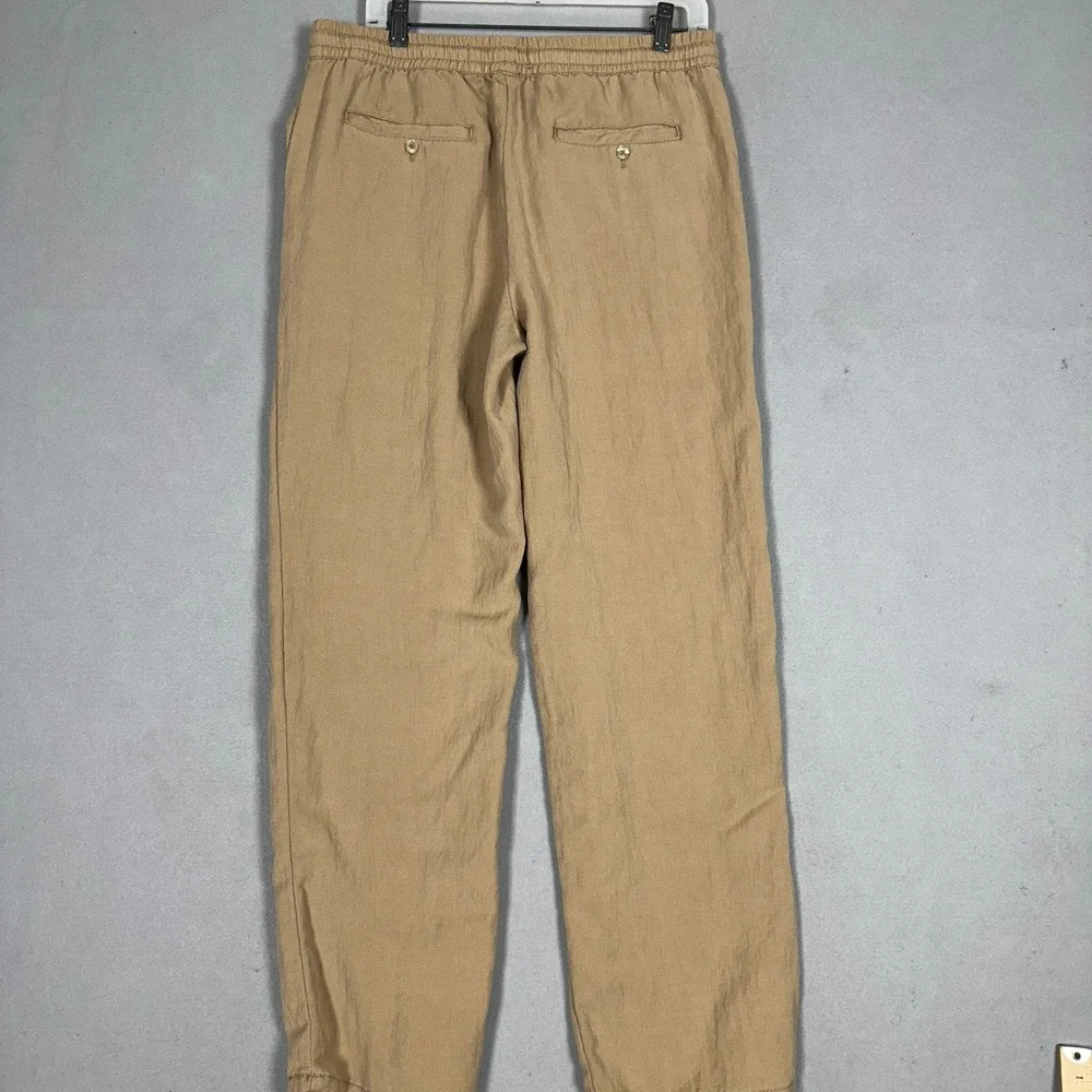 Forever 21 Pants Mens Medium Drawstring Tan Straight Trouser Stretch 4 Pocket